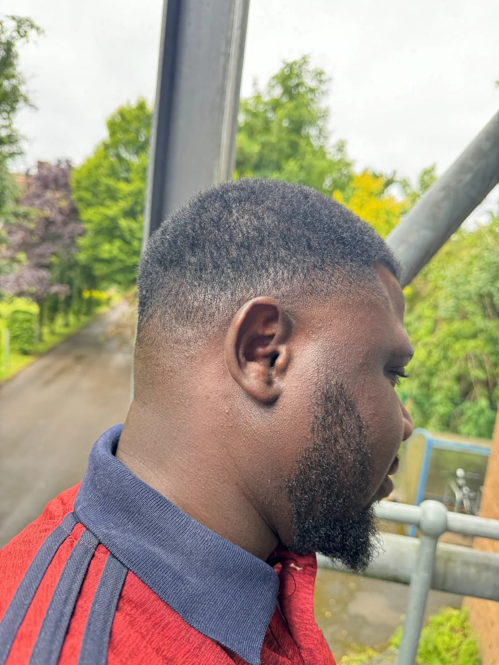 Clean cut and beard