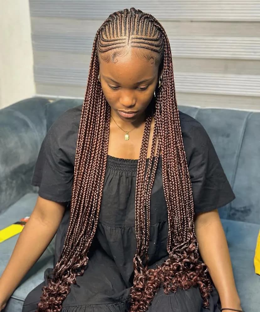 Feed-in lemonade braids with copper tones