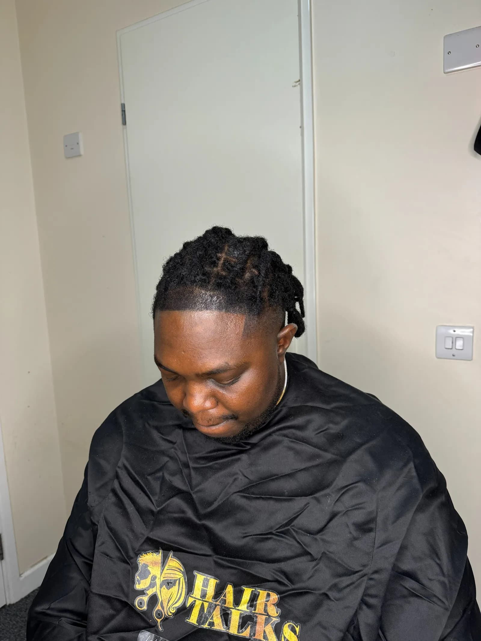 Cornrow braids in progress