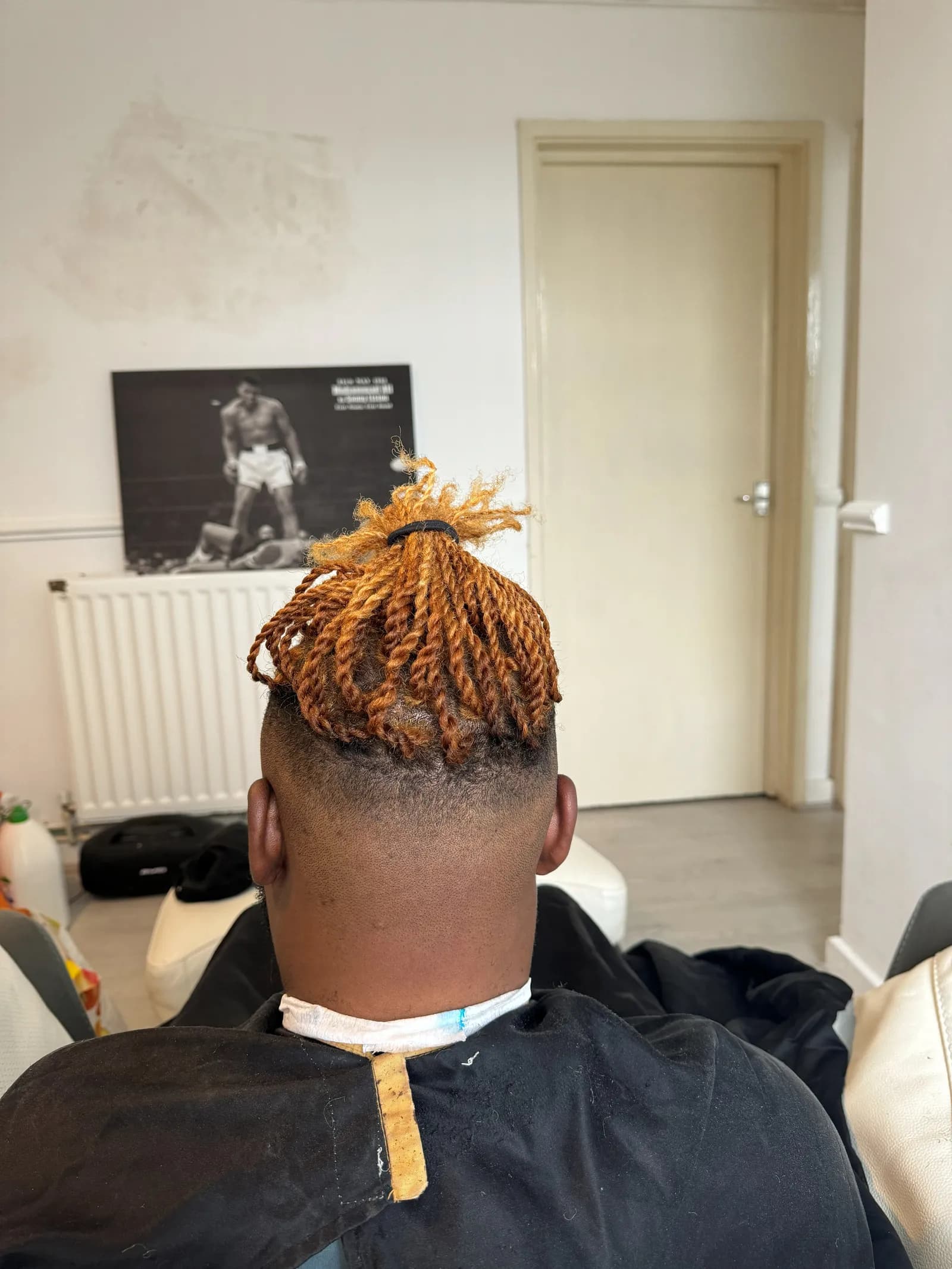 Braids with blonde tips and a fade