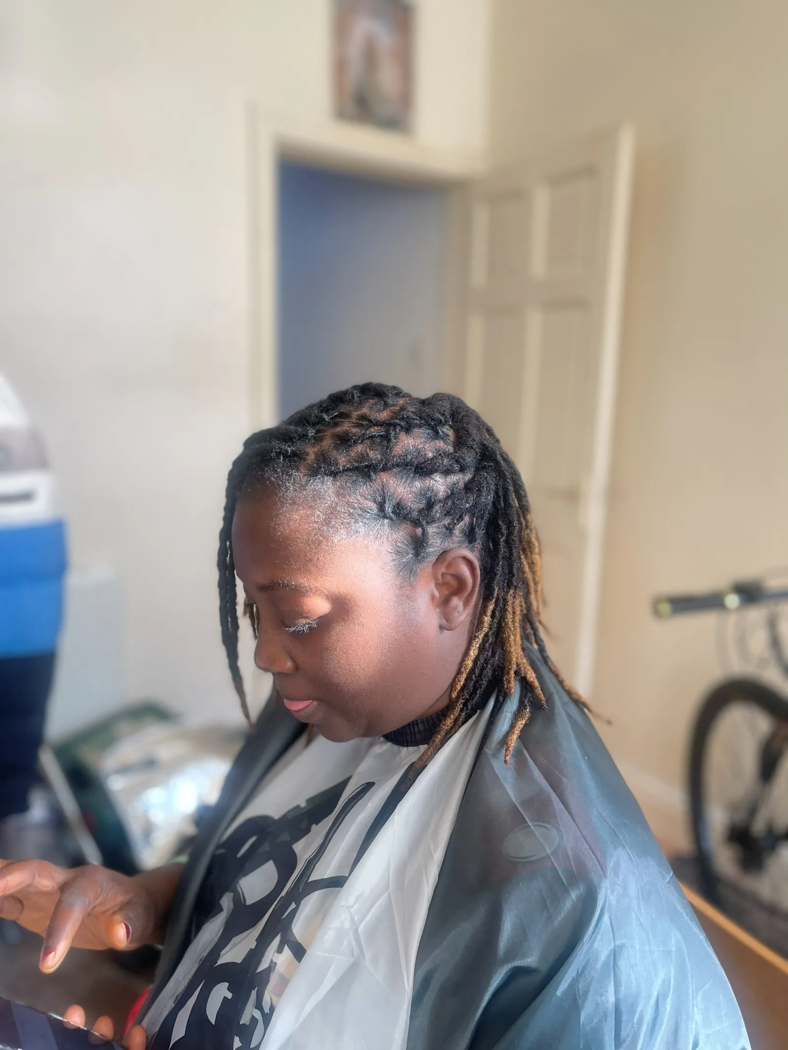 Faux locs in progress