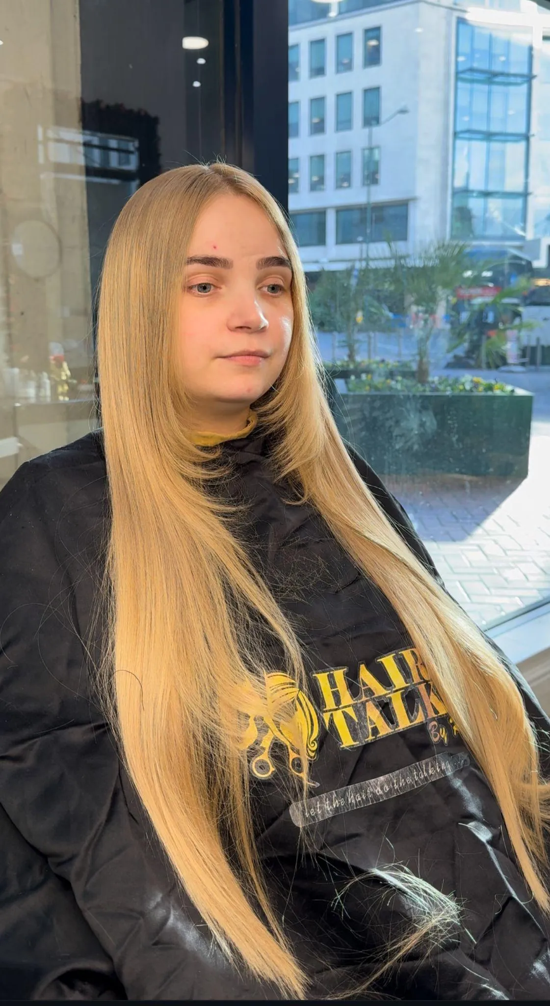 Long sleek straightened hair